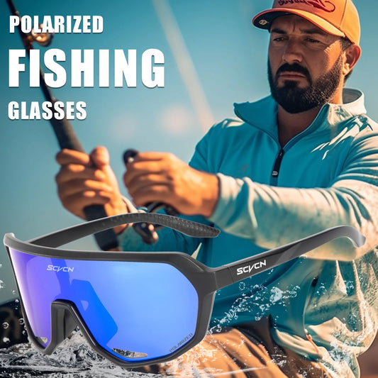 Óculos de sol de pesca quadrado polarizado uv400